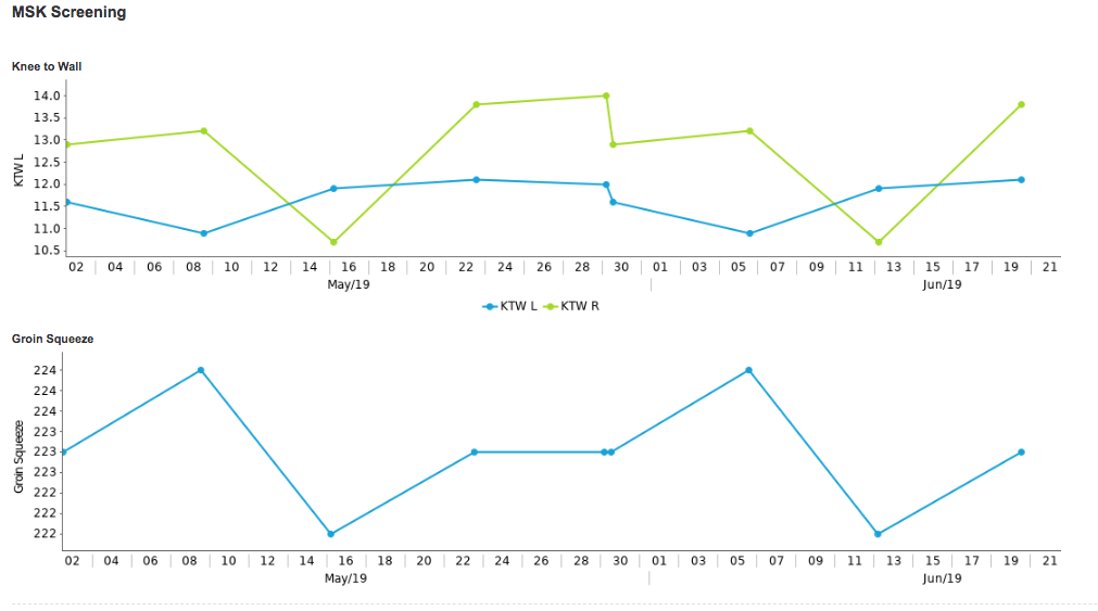 A screenshot showing an example with two embedded charts