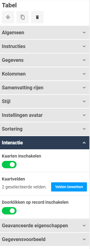 A screenshot showing an example of Dutch language localisation within the dashboard builder