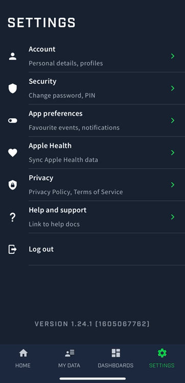 A screen recording on setting up the Apple Health integration on Athlete app