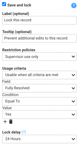 A screenshot of a save property with restriction policy and criteria