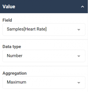 An example screenshot showing the value settings of a tile widget using nested CSV data.