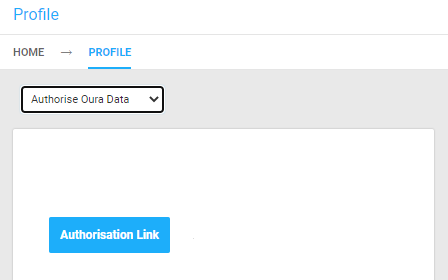 A screenshot of the Authorise Oura Data profile form.