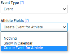 A screenshot of the Athlete fields advanced form property