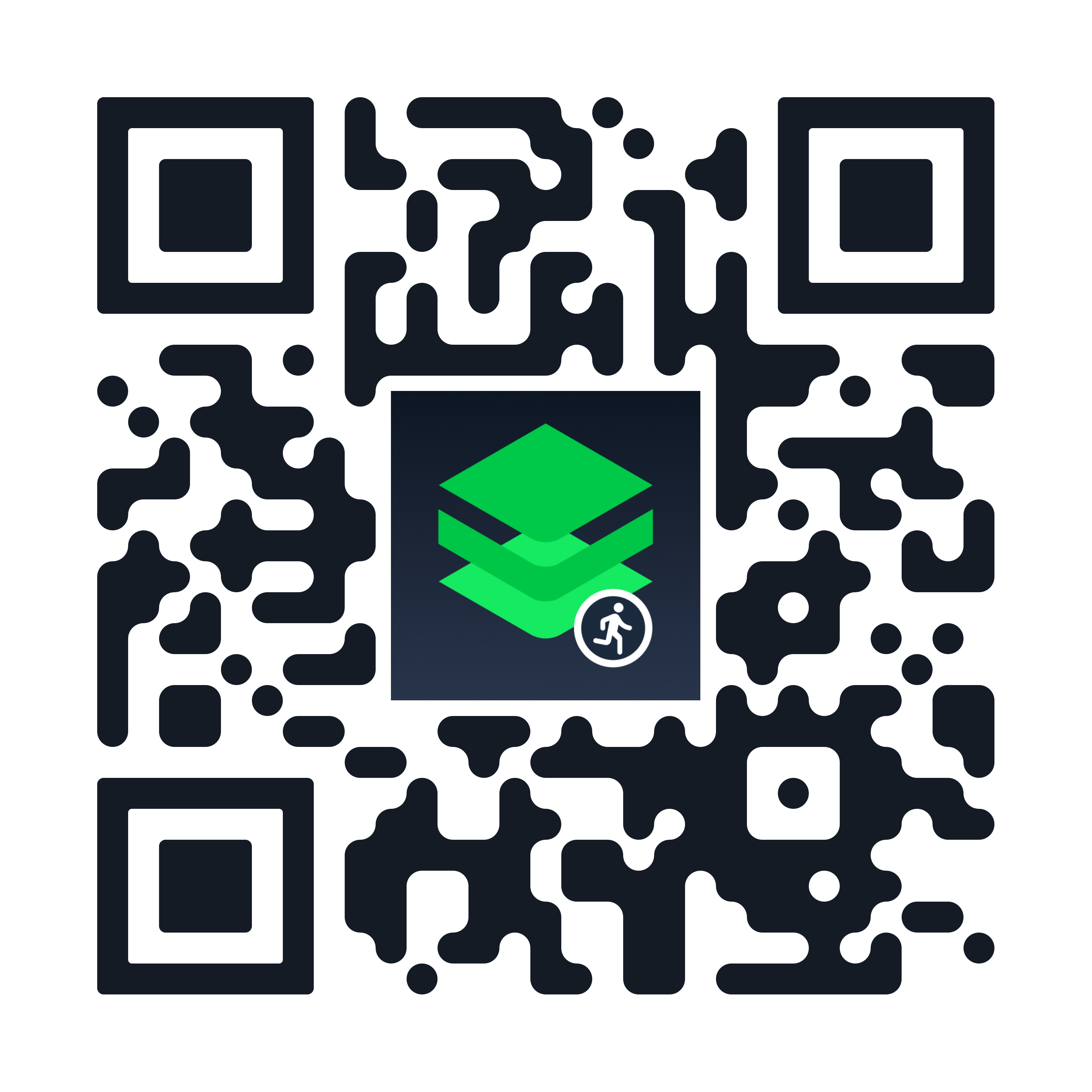 A QR code used to download the Smartabase Athlete app.
