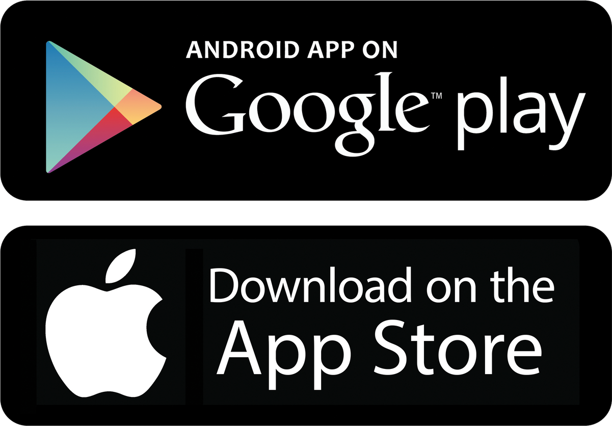 Icons for the Google and Apple app stores.