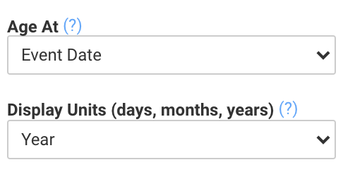 A screenshot showing the relevant advanced properties for an age calculation.