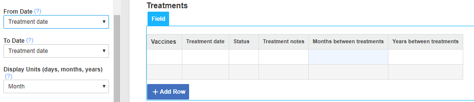 A screenshot of a date duration field and the field advanced properties in an event form.