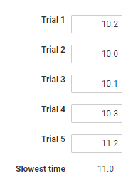 A screenshot of a Maximum calculation in a sprint testing form.