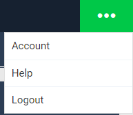 A screenshot of the small links menu on the main browser interface. The account tool is included as a small link, as well as help and logout.