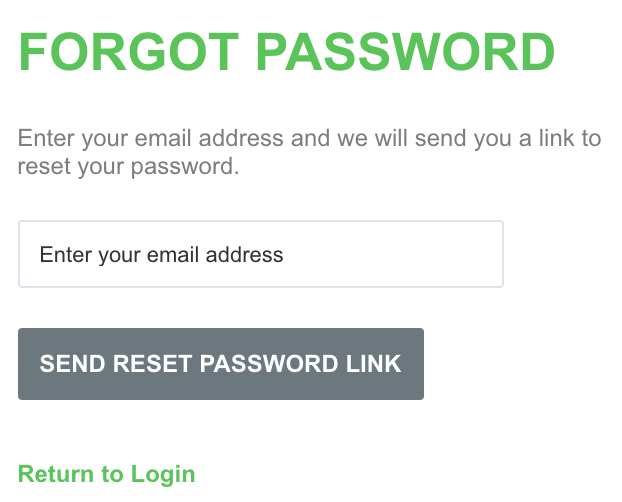 A screenshot showing an example of the process for resetting your password.