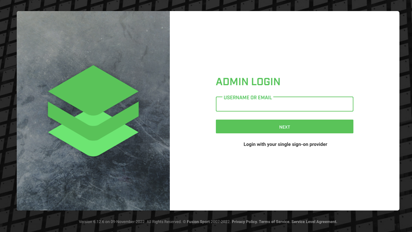 A screenshot showing the login screen for Smartabase administrators, including the version number in the footer.