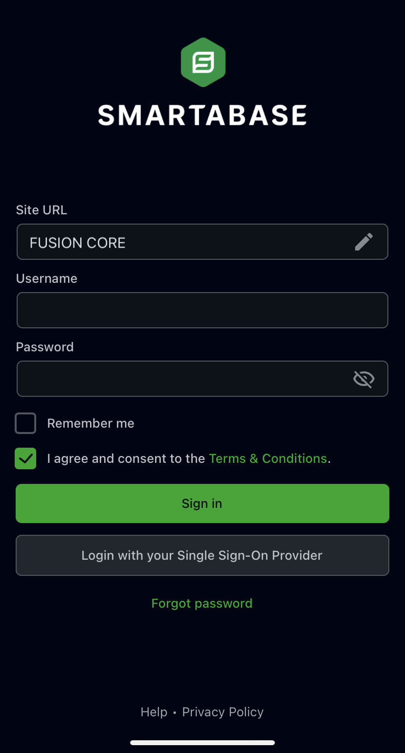 An example recording of logging into the Smartabase app using single sign-on.